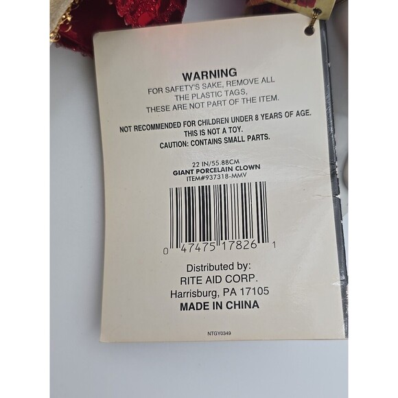 PORCELAIN CLOWN • Rare Collector's Choice Handcrafted Hand Painted Doll 22 Inch - Picture 7 of 10